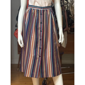 Vintage Ship 'n Shore Striped Skirt Size M Multi-color